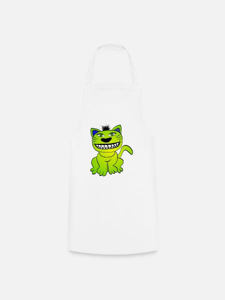 Katze - Cat - Kochschürze - Weiß