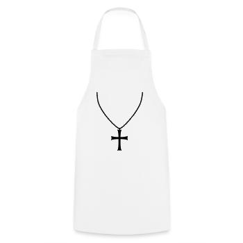 schmuck halskette kirche symbol kreuz jesus christ - Kochschürze - Weiß - Vorne - AI Model Male 185 dark (185cm)