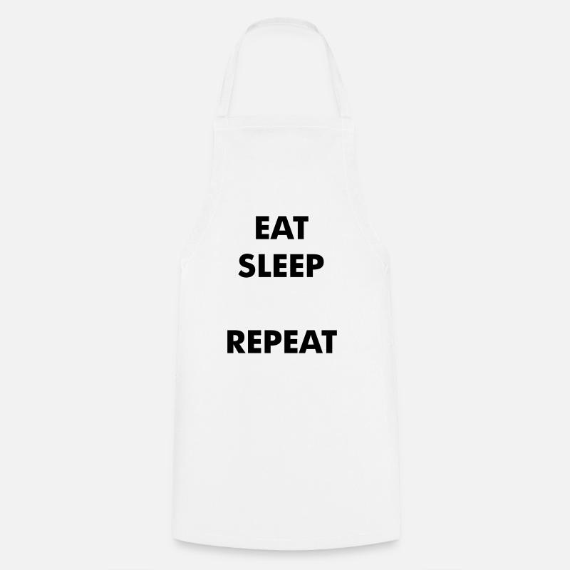 Fun eat sleep - Dein Text hier - repeat - Kochschürze - Weiß