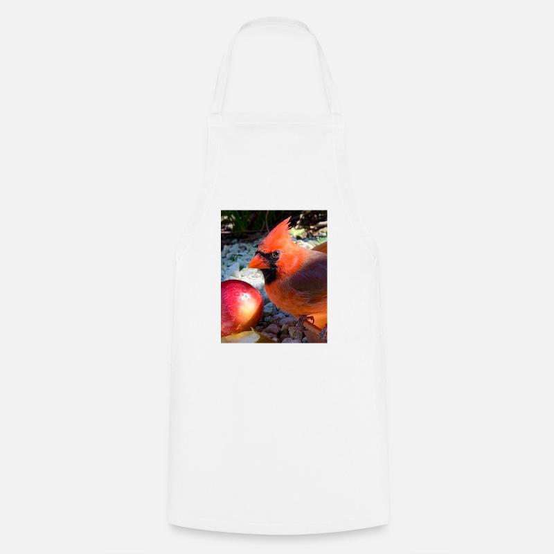 Northern Cardinal - Cooking Apron - white