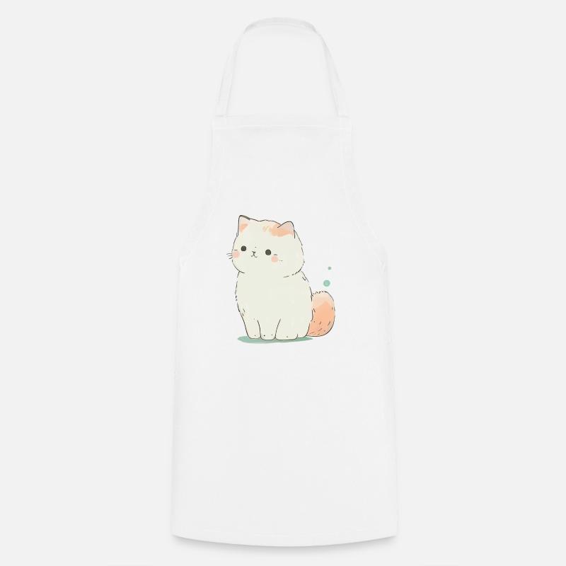 Cute pastel cat - Cooking Apron - white
