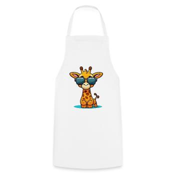 Kawaii mignonne girafe colorée heureuse avec des lunettes de soleil - Tablier de cuisine - blanc - Devant - AI Model Male 185 dark (185cm)