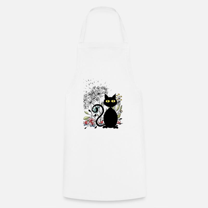 Cat - Cooking Apron - white