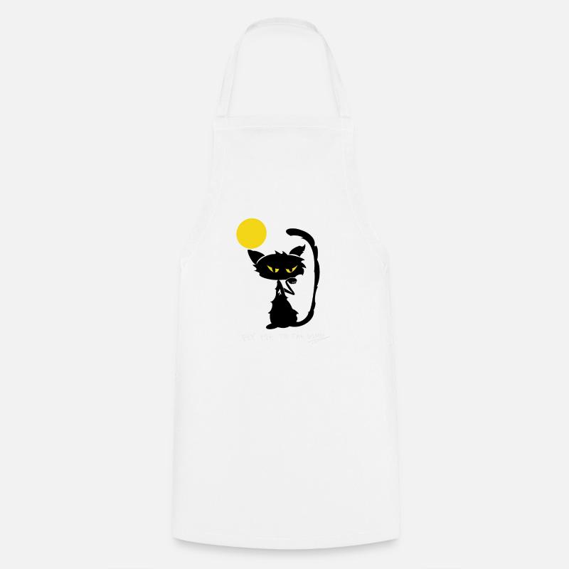 Le chat vole vers la lune - Tablier de cuisine - blanc