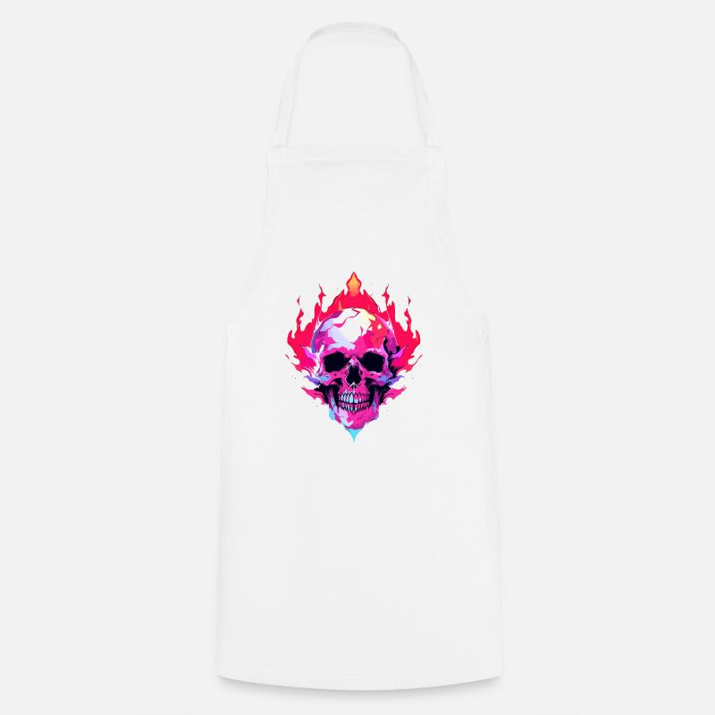 Skull neon - Cooking Apron - white