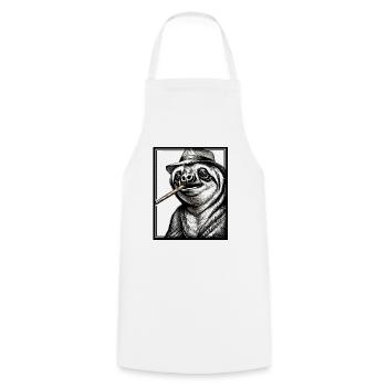 Sloth Noir - Kochschürze - Weiß - Vorne - AI Model Male 185 dark (185cm)