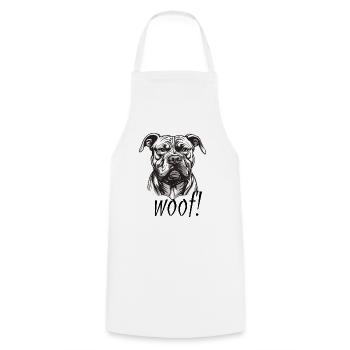 Woof - Kochschürze - Weiß - Vorne - AI Model Male 185 dark (185cm)