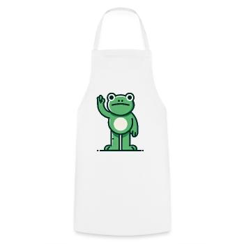 Cute frog, Love Kawaii Frogs - Cooking Apron - white - Front - AI Model Male 185 dark (185cm)