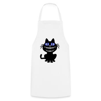 Crazy Monster Cat Halloween Horreur Dents Fun - Tablier de cuisine - blanc - Devant - AI Model Male 185 dark (185cm)