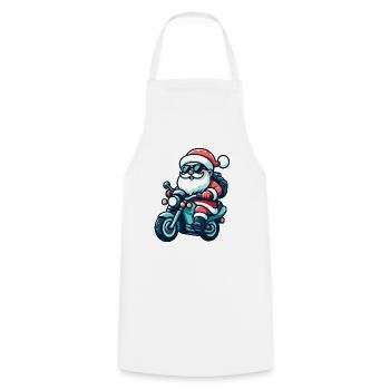Santa Claus Biker - Kochschürze - Weiß - Vorne - AI Model Male 185 dark (185cm)