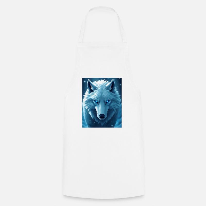 Anime Snow Wolf - Cooking Apron - white