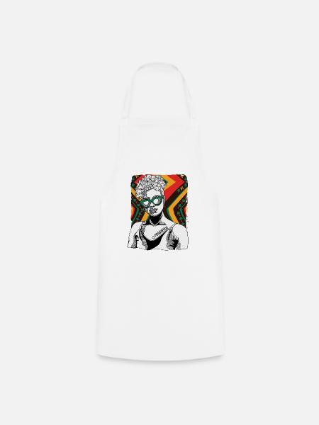 Frau Mit Reggaeton-tattoo - Kochschürze - Weiß