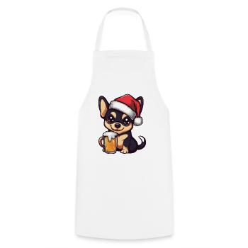 Chihuahua Hund Weihnachten Bier - Kochschürze - Weiß - Vorne - AI Model Male 185 dark (185cm)