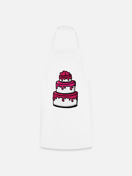 Hochzeitstorte Pink Geschenkidee - Herzen - Kochschürze - Weiß