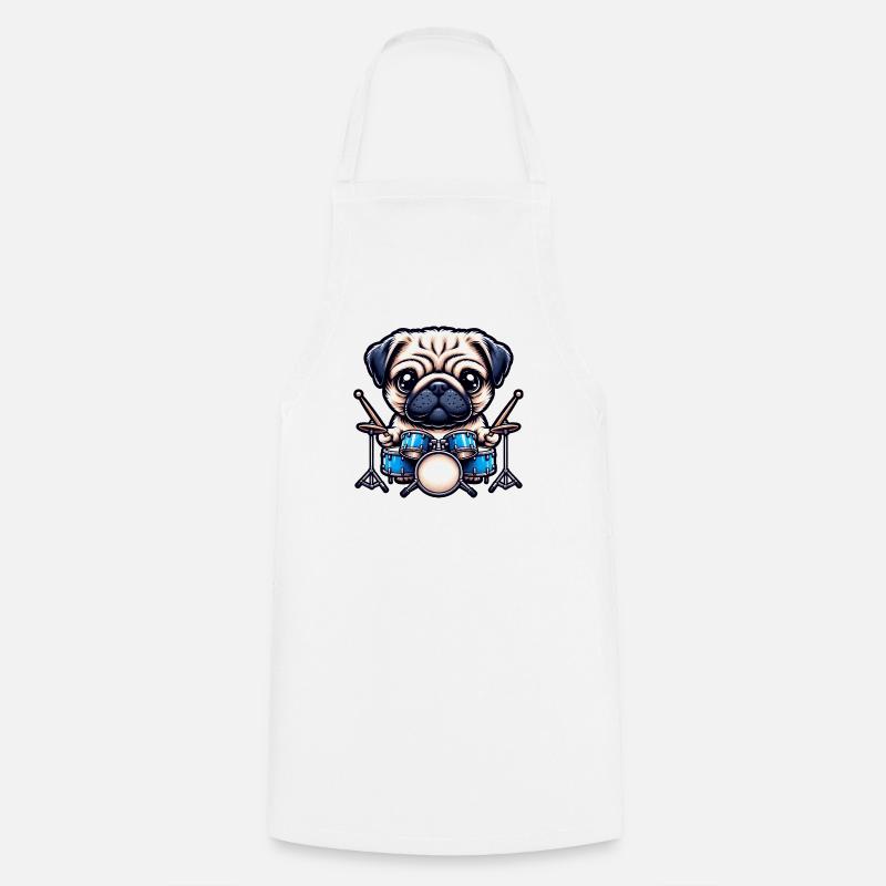 Conception cool de batteur Carlin - Tablier de cuisine - blanc