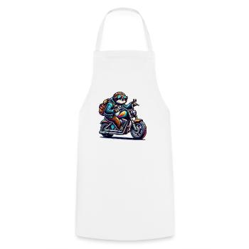 Vintage Biker Sloth Auf Chopper Design - Kochschürze - Weiß - Vorne - AI Model Male 185 dark (185cm)