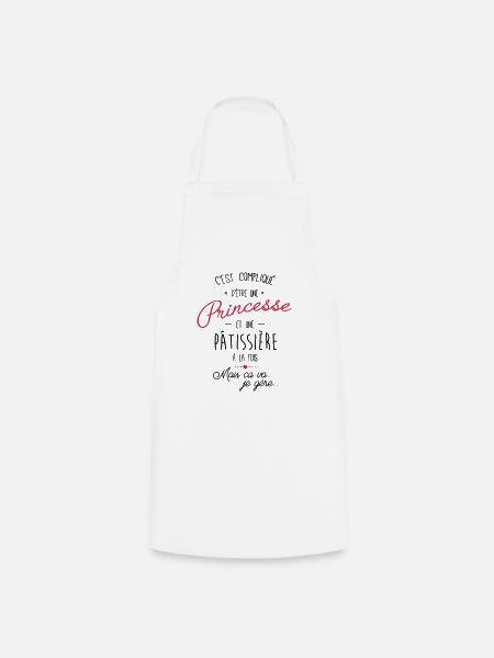 Princesse et pâtissière - Tablier de cuisine - blanc