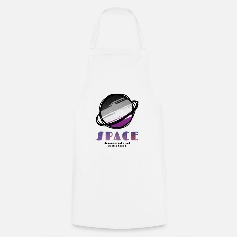 Space - asexual space - Cooking Apron - white