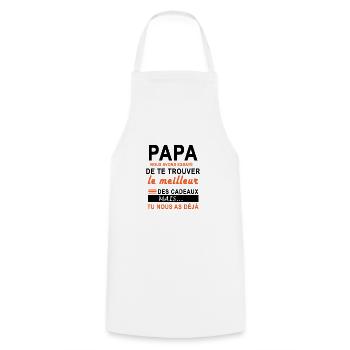 Papa nous avons essayé de te trouver le cadeaux - Tablier de cuisine - blanc - Devant - AI Model Male 185 dark (185cm)