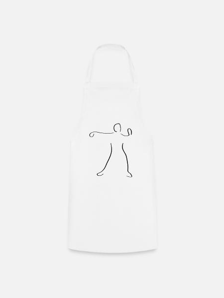 Qigong Line Art – Minimalistisch - Kochschürze - Weiß