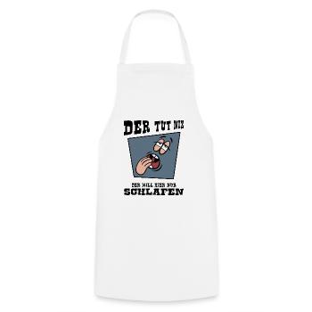 schlafmangel "der tut nix" napping schlafshirt - Kochschürze - Weiß - Vorne - AI Model Male 185 dark (185cm)