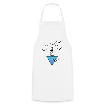 meer moin moin meerweh lighthouse on the coast - Cooking Apron - white - Front - AI Model Male 185 dark (185cm)
