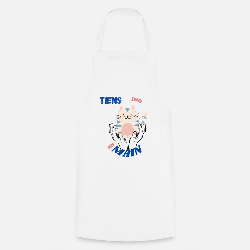 T shirt chat 2 - Tablier de cuisine - blanc
