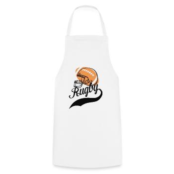Rugby Rugby Players Team Sports Contact Sports - Cooking Apron - white - Front - AI Model Male 185 dark (185cm)
