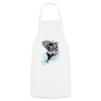 Jumping fish (version for light fabrics) - Cooking Apron - white - Front - AI Model Male 185 dark (185cm)