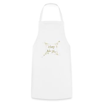 BONNE ANNÉE - Tablier de cuisine - blanc - Devant - AI Model Male 185 dark (185cm)