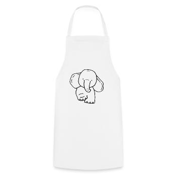 suess Elefant - Kochschürze - Weiß - Vorne - AI Model Male 185 dark (185cm)
