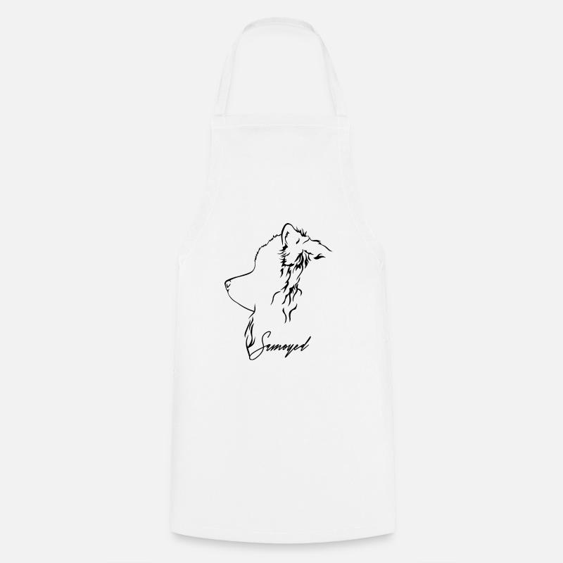SAMOYED Profil Chiens Chien Wilsigns - Tablier de cuisine - blanc