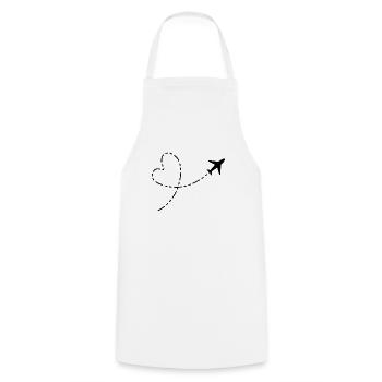 Icône de l’avion - Tablier de cuisine - blanc - Devant - AI Model Male 185 dark (185cm)
