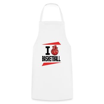 I love basketball basketball gift idea - Cooking Apron - white - Front - AI Model Male 185 dark (185cm)