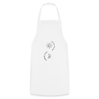 Amour du soleil en direct au clair de lune jour nuit - Tablier de cuisine - blanc - Devant - AI Model Male 185 dark (185cm)