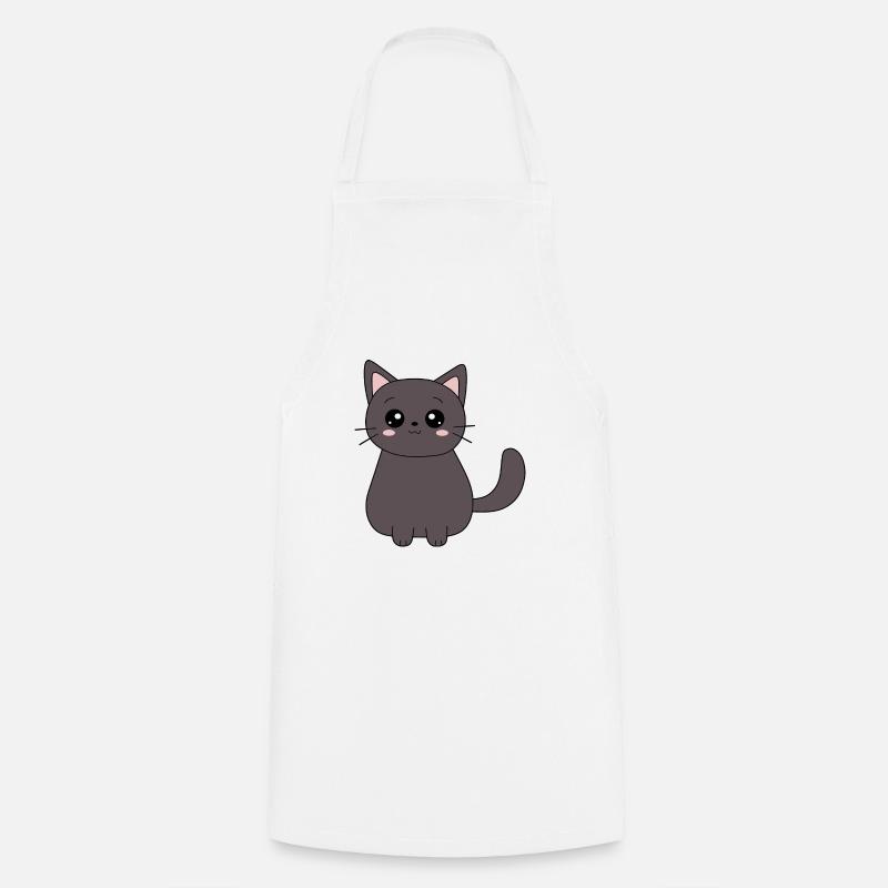 Schwarze Katze Katze Süßes Kätzchen Weihnachtsgeschenk - Kochschürze - Weiß