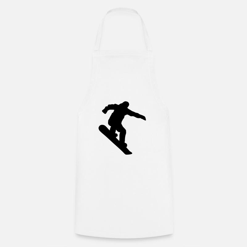 Snowboarder, Snowboard, Snowboard - Tablier de cuisine - blanc