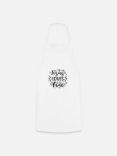 jesus loves you 01 - Cooking Apron - white