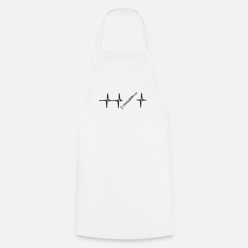 A HEART IS BEATING FOR THE RECORDER - Cooking Apron - white