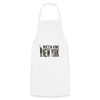 Boccia King à New York - Tablier de cuisine - blanc - Devant - AI Model Male 185 dark (185cm)