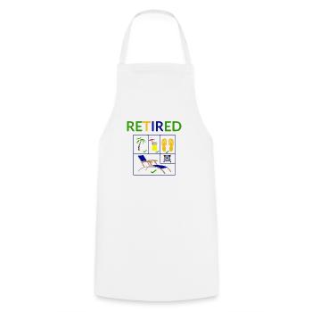 retirement - Cooking Apron - white - Front - AI Model Male 185 dark (185cm)