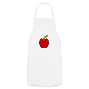 Paprika - Kochschürze - Weiß - Vorne - AI Model Male 185 dark (185cm)