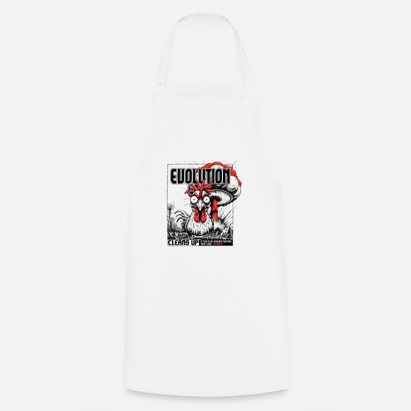 Evolution cleans up – nature strikes back - Cooking Apron - white