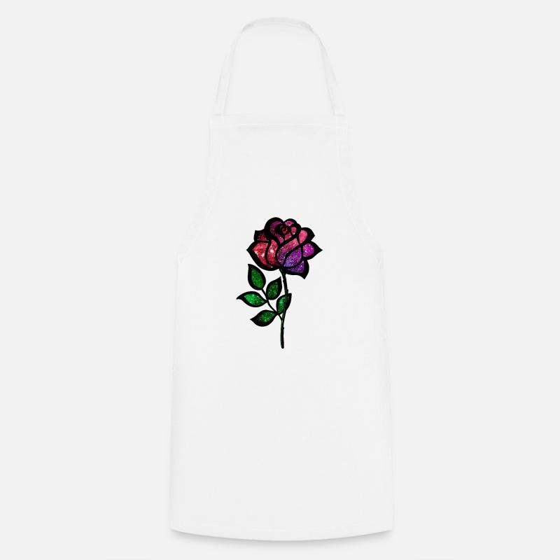 Cosmic Rose - Cooking Apron - white
