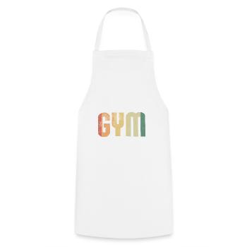 Gym Sport Kraftsport - Kochschürze - Weiß - Vorne - AI Model Male 185 dark (185cm)