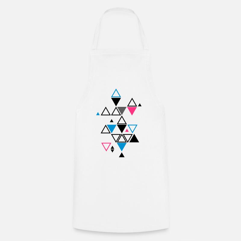 motif graphique de triangles - Tablier de cuisine - blanc