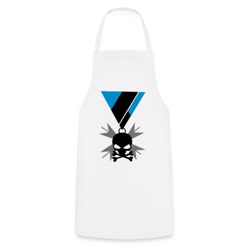 Skull skull and bones medal - Cooking Apron - white - Front - AI Model Male 185 dark (185cm)