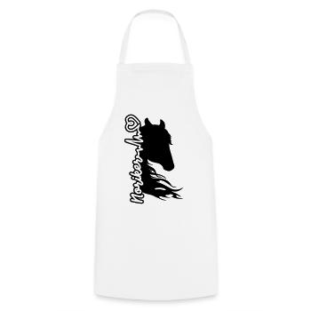Noriker battement de coeur cheval cheval amour battement de coeur - Tablier de cuisine - blanc - Devant - AI Model Male 185 dark (185cm)
