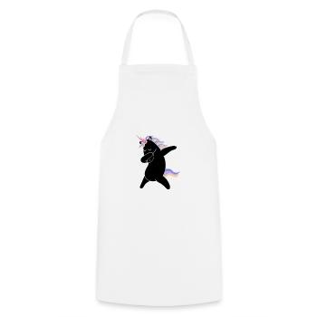 Black dabbing unicorn | Einhorn | - Kochschürze - Weiß - Vorne - AI Model Male 185 dark (185cm)