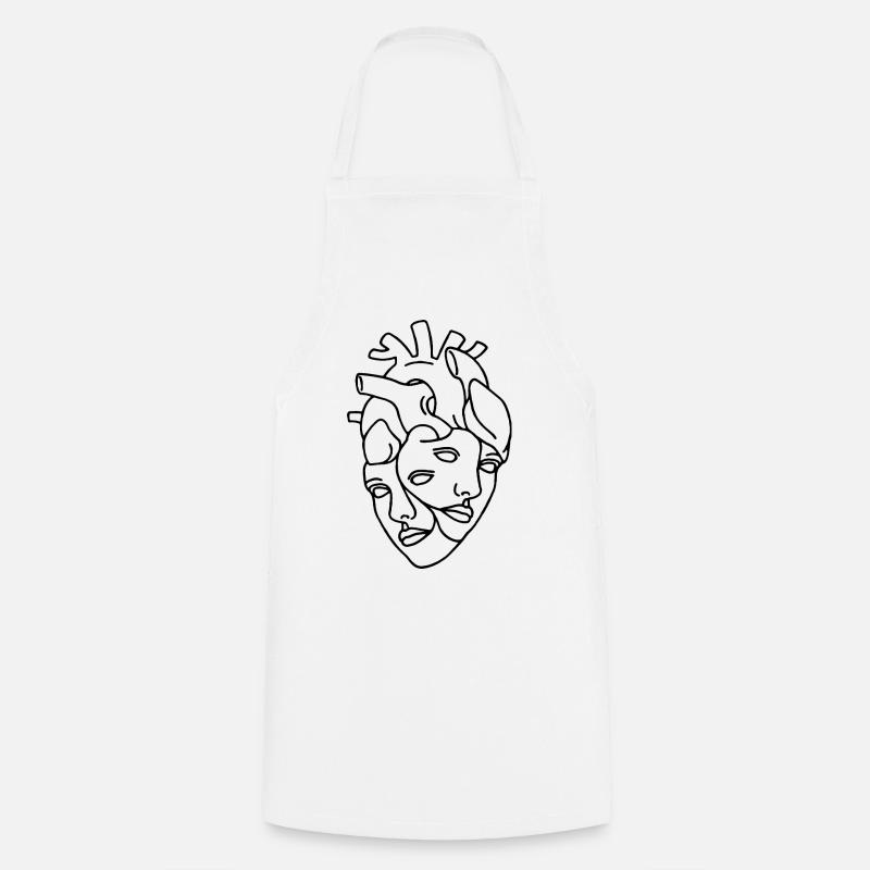 Heart - Cooking Apron - white